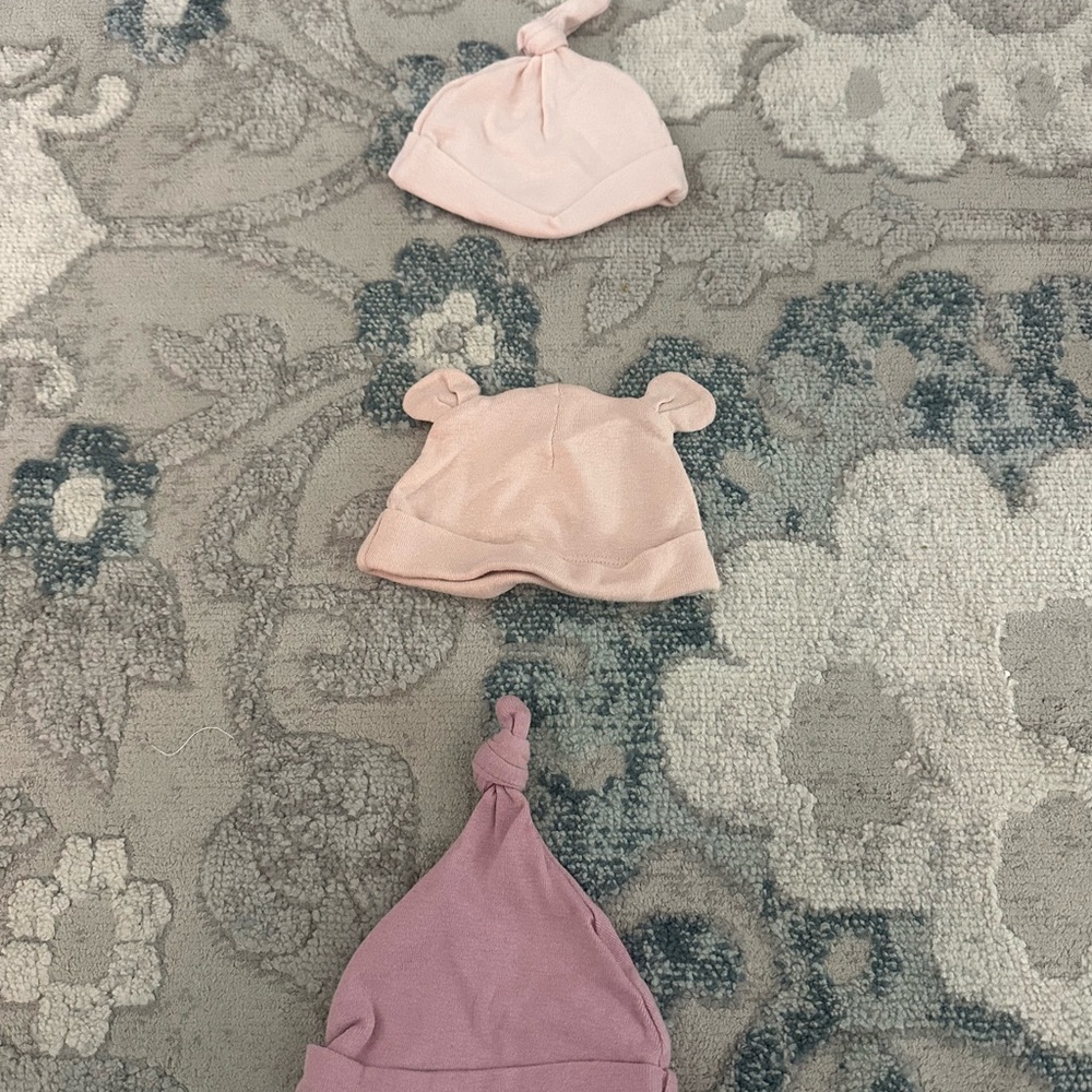 Cloud Island Pink and Purple Baby Hats